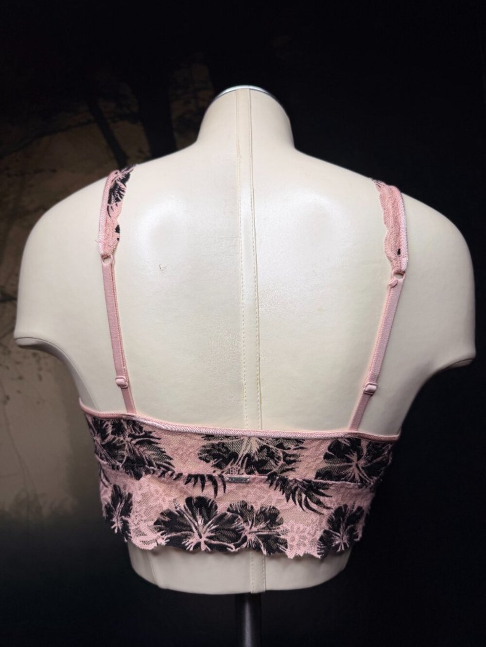Victoria's Secret PINK Palm Print Lace Halter Bralette Lattice L - Picture 4 of 8